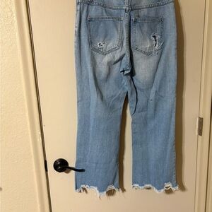 Forever 21 Blue Flare Wide Leg Jeans
